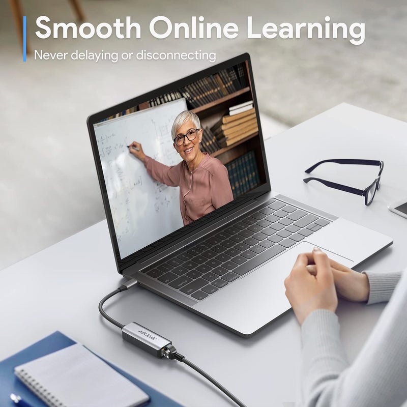 ABLEWE USB C to Ethernet Adapter, ABLEWE Type-C to RJ45 Gigabit Ethernet Adapter, Thunderbolt 3/4 to RJ45 LAN Network Adapter Compatible for MacBook Pro/Air, iPhone 15/16/17 Pro/Max,iMac, iPad Pro, Dell XPS - Image 4